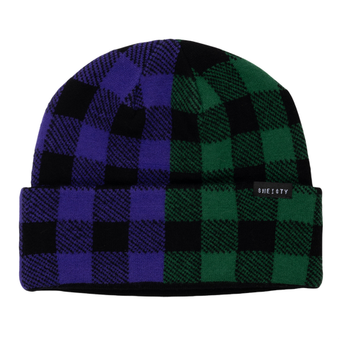 50-50 PLAID BEANIE