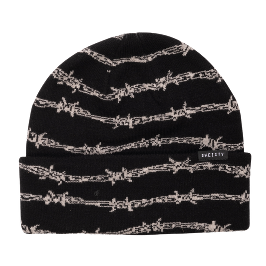 BARBED WIRE BLACK BEANIE