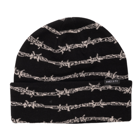 BARBED WIRE BLACK BEANIE