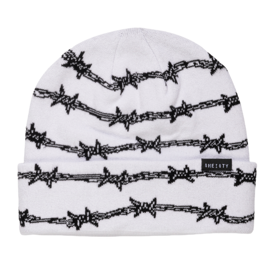 BARBED WIRE WHITE BEANIE